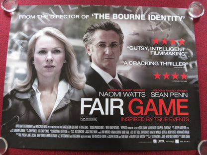 FAIR GAME UK QUAD (30"x 40") ROLLED POSTER NAOMI WATTS SEAN PENN 2010