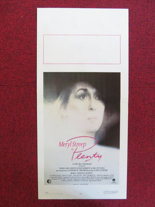 PLENTY ITALIAN LOCANDINA POSTER MERYL STREEP CHARLES DANCE 1985