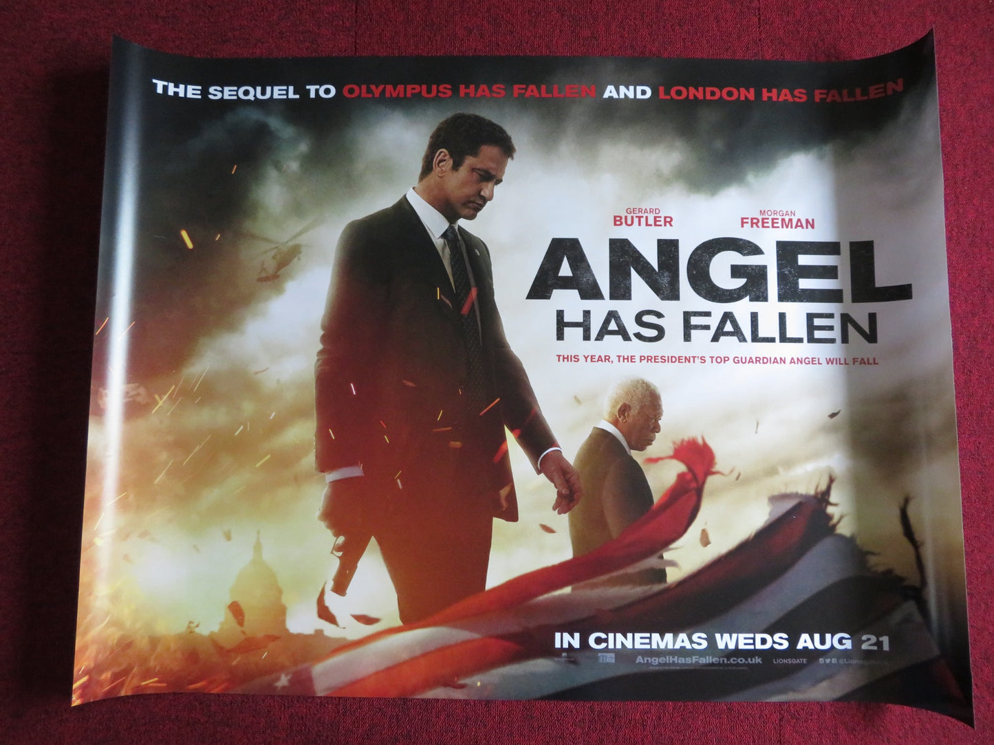 ANGEL HAS FALLEN UK QUAD (30"x 40") ROLLED POSTER GERARD BUTLER D. HUSTON 2019