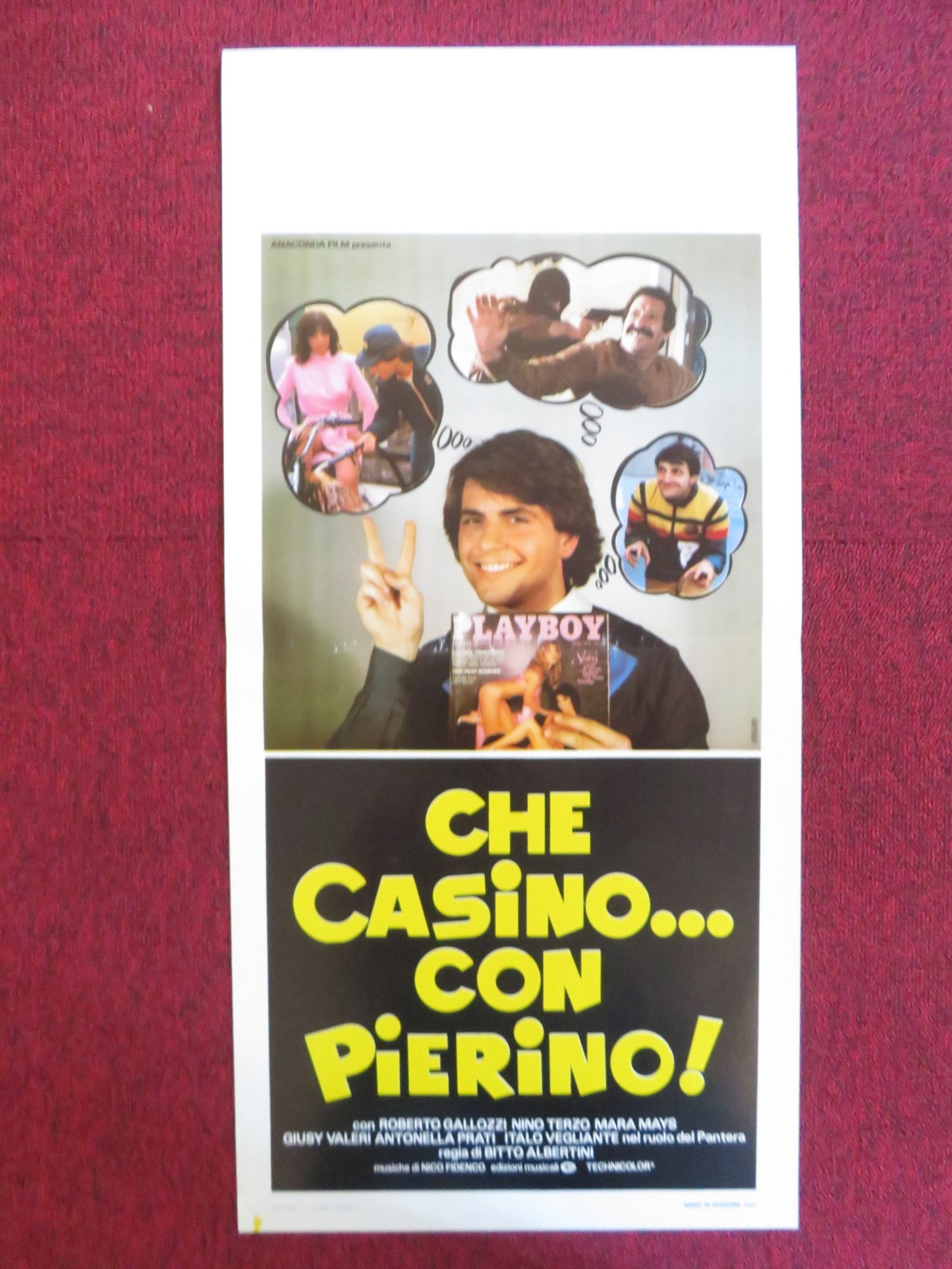 CHE CASINO... CON PIERINO! ITALIAN LOCANDINA POSTER ROBERTO GALLOZZI 1982