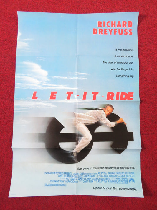 LET IT RIDE FOLDED US ONE SHEET POSTER RICHARD DREYFUSS DAVID JOHANSEN 1989