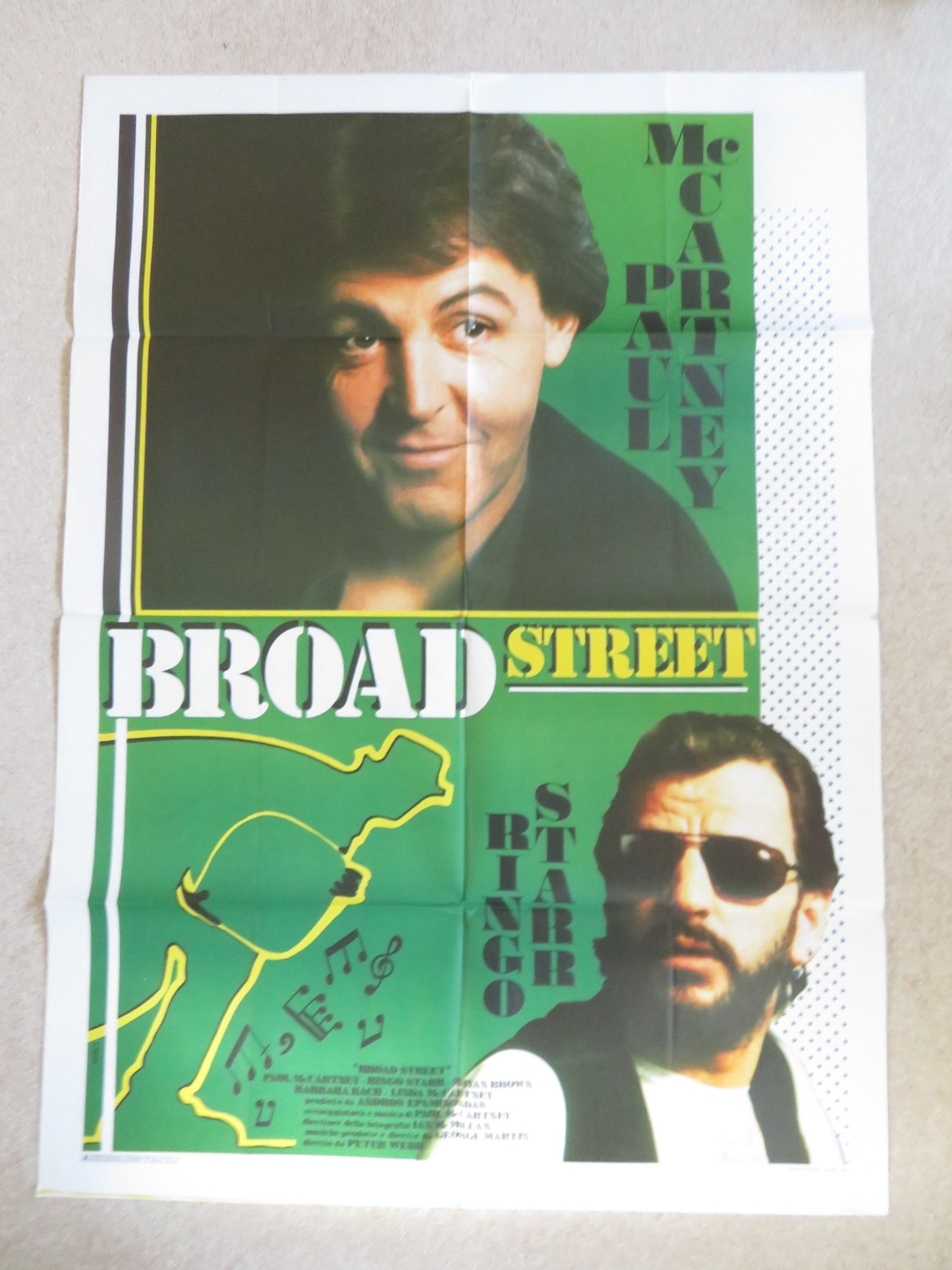 GIVE MY REGARDS TO BROAD STREET ITALIAN 2 FOGLIO POSTER  MCCARTNEY RINGO 1984