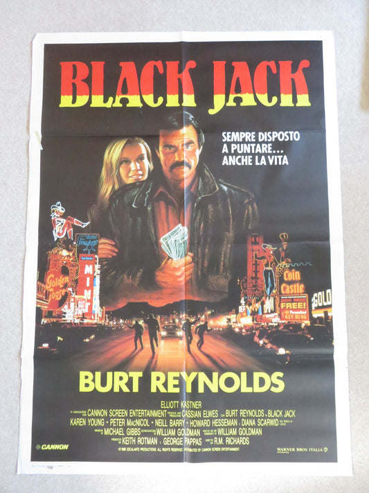 BLACK JACK ITALIAN 2 FOGLIO POSTER CANNON BURT REYNOLDS 1986