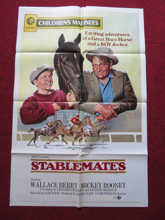 STABLEMATES FOLDED US ONE SHEET POSTER WALLACE BERRY MICKEY ROONEY 1973