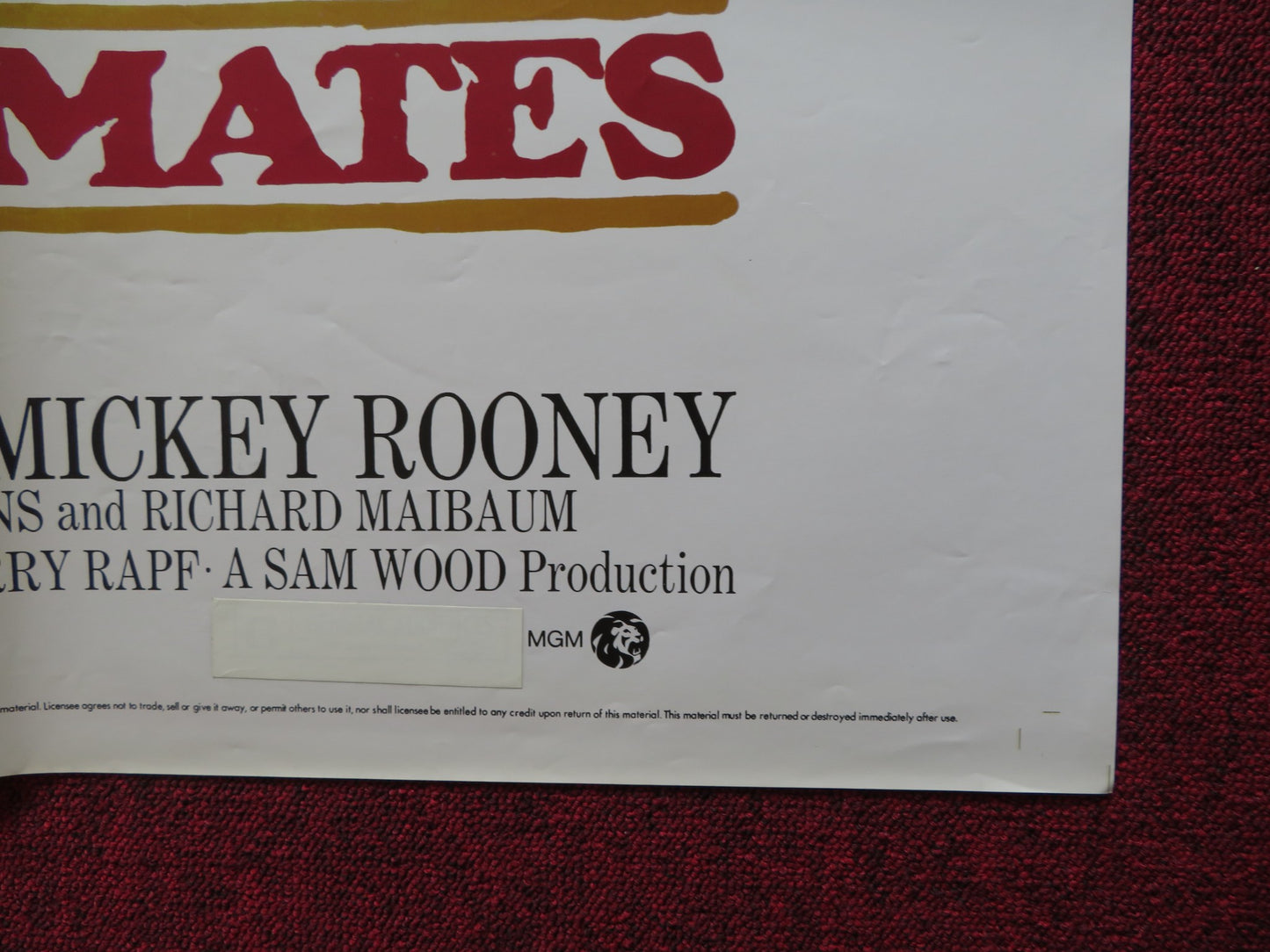 STABLEMATES FOLDED US ONE SHEET POSTER WALLACE BERRY MICKEY ROONEY 1973