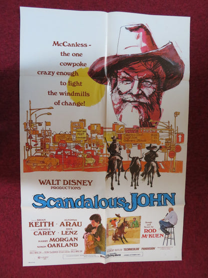 SCANDALOUS JOHN FOLDED US ONE SHEET POSTER BRIAN KEITH ALFONSO ARAU 1971