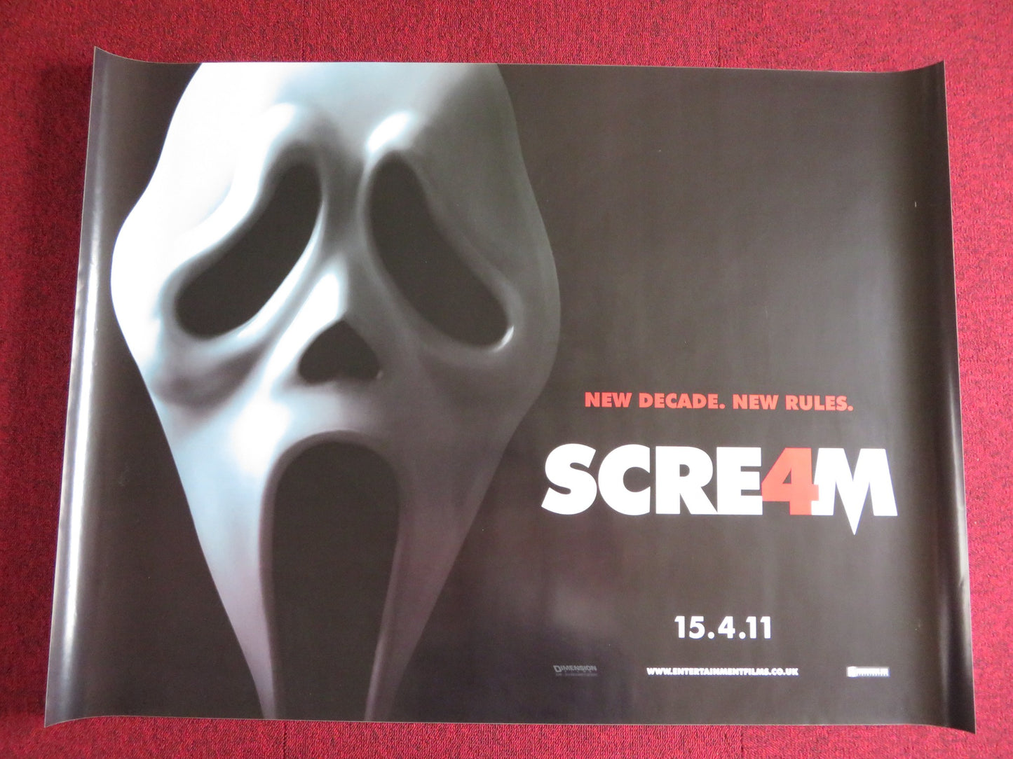 SCREAM 4 UK QUAD (30"x 40") ROLLED POSTER NEVE CAMPBELL LUCY HALE 2011