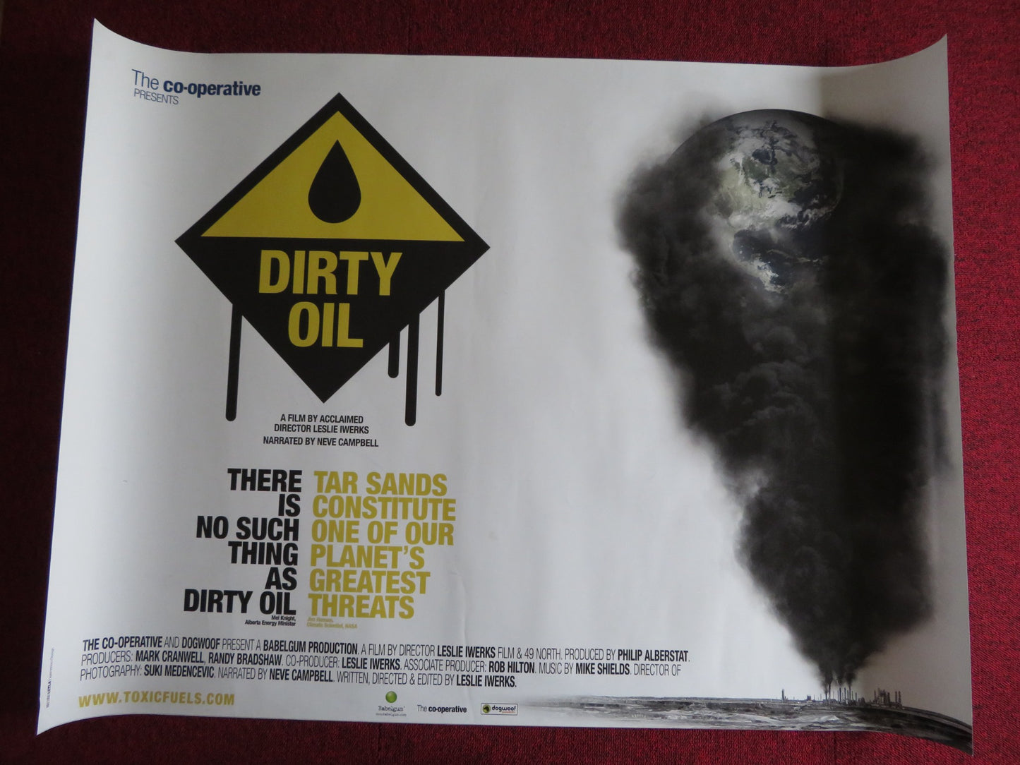 DIRTY OIL UK QUAD (30"x 40") ROLLED POSTER NEVE CAMPBELL ANDREW NIKIFORUK 2009