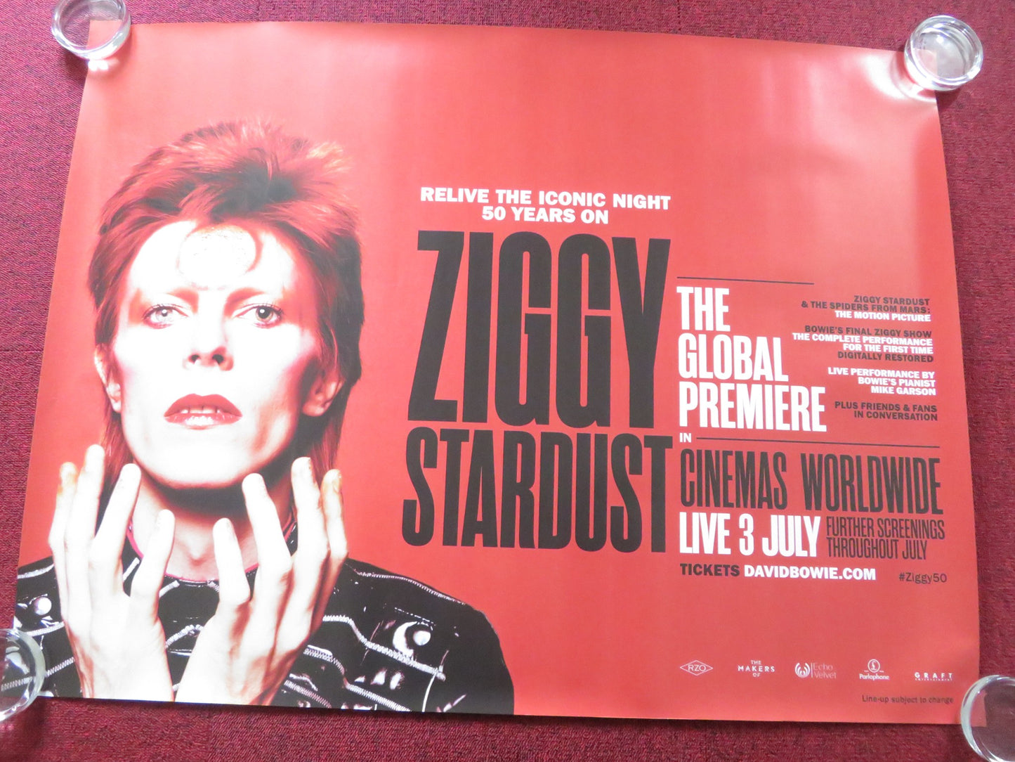 ZIGGY STARDUST AND THE SPIDERS FROM MARS UK QUAD (30"x 40") ROLLED POSTER R2023