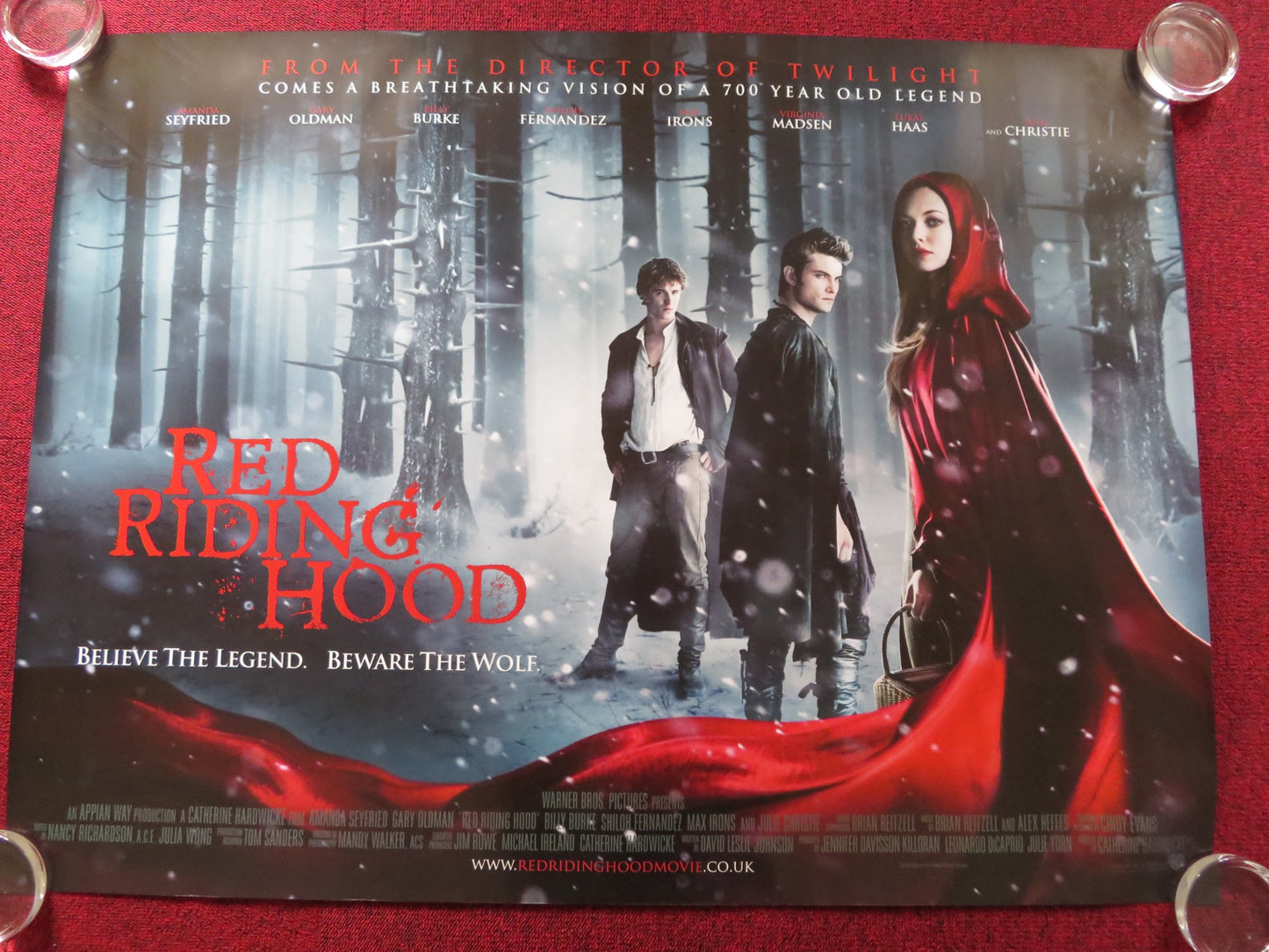 RED RIDING HOOD UK QUAD (30"x 40") ROLLED POSTER AMANDA SEYFRIED G. OLDMAN 2011