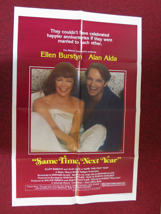 SAME TIME, NEXT YEAR - STYLE B FOLDED US ONE SHEET POSTER ELLEN BURSTYN 1978