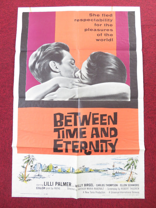 BETWEEN TIME AND ETERNITY FOLDED US ONE SHEET POSTER LILLI PALMER W. BIRGEL 1960