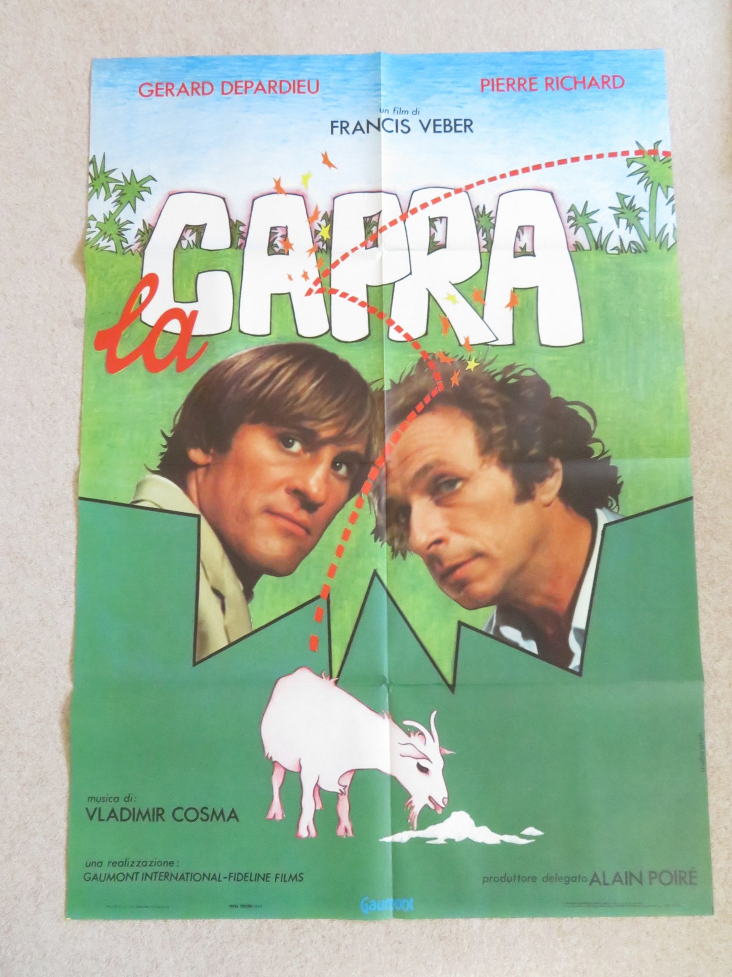 LA CAPRA / LA CHEVRE 2 ITALIAN 2 FOGLIO POSTER P.RICHARD GERARD DEPARDIEU 1981