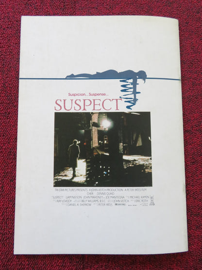 SUSPECT JAPANESE BROCHURE / PRESS BOOK CHER DENNIS QUAID 1987