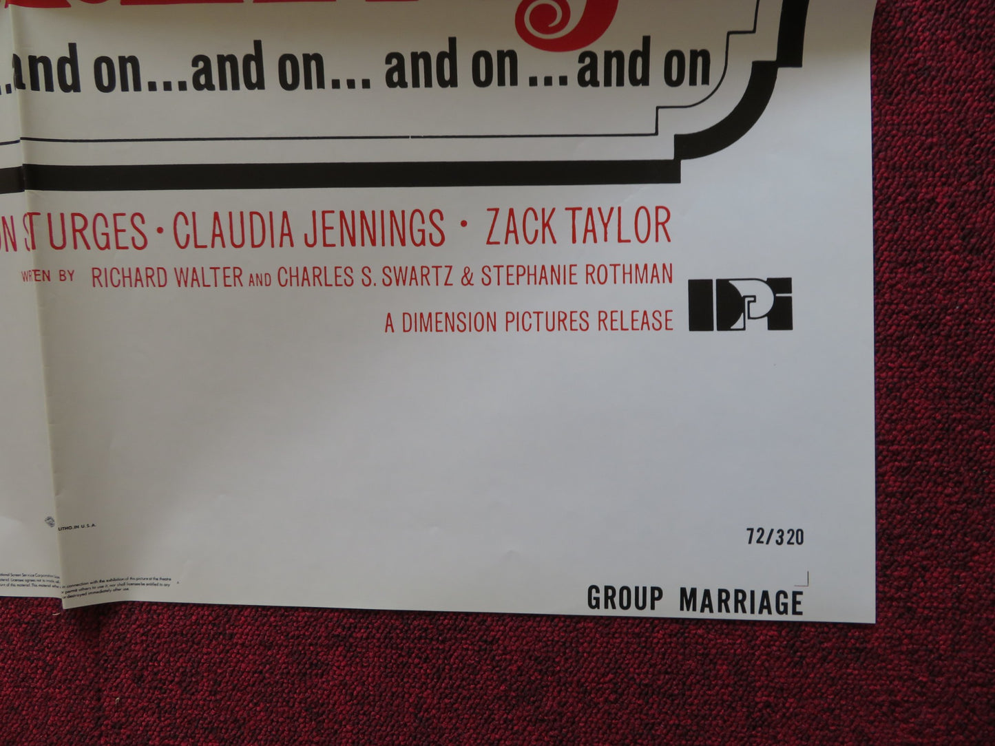 GROUP MARRIAGE FOLDED US ONE SHEET POSTER VICTORIA VETRI AIMEE ECCLES 1972