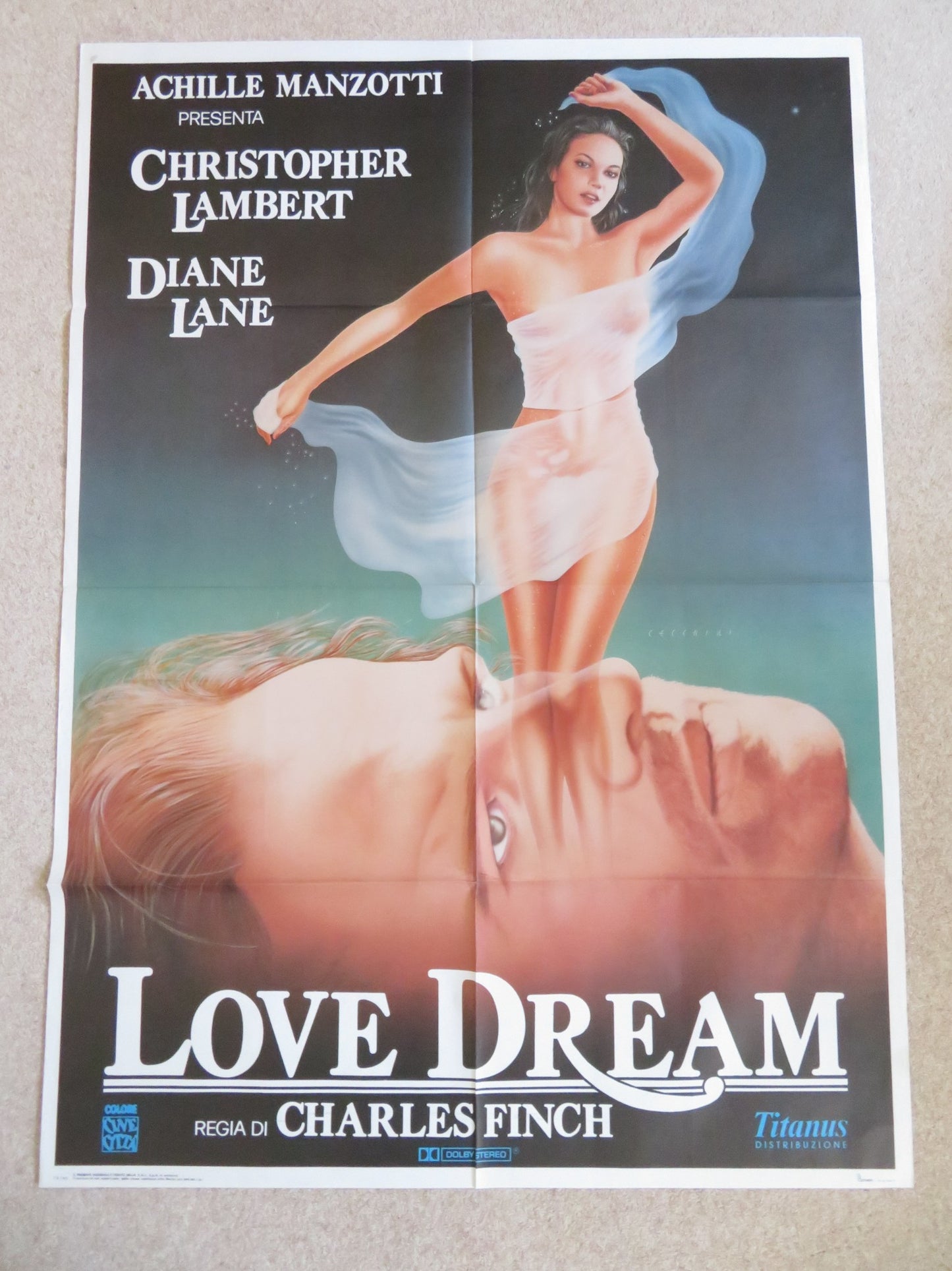 LOVE DREAM ITALIAN 2 FOGLIO POSTER CHRISTOPHER LAMBERT DIANE LANE 1988