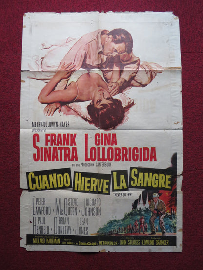 NEVER SO FEW SPANISH POSTER FRANK SINATRA GINA LOLLOBRIGIDA 1959