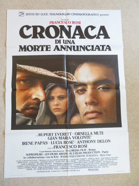 CHRONICLE OF A DEATH FORETOLD ITALIAN 2 FOGLIO POSTER RUPERT EVERETT 1987