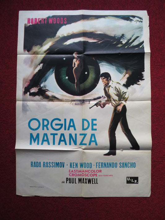 MASSACRE MANIA SPANISH POSTER GIOVANNI CIANFRIGLIA ROBERT WOODS 1967