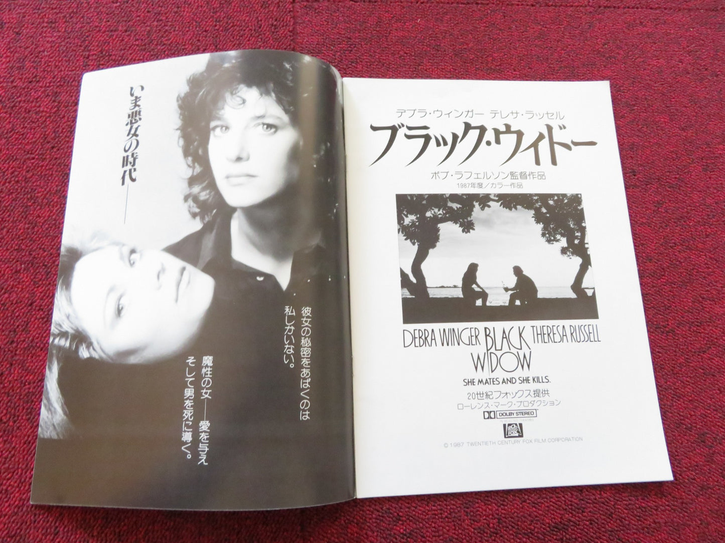 BLACK WIDOW JAPANESE BROCHURE / PRESS BOOK DEBRA WINGER THERESA RUSSELL 1987