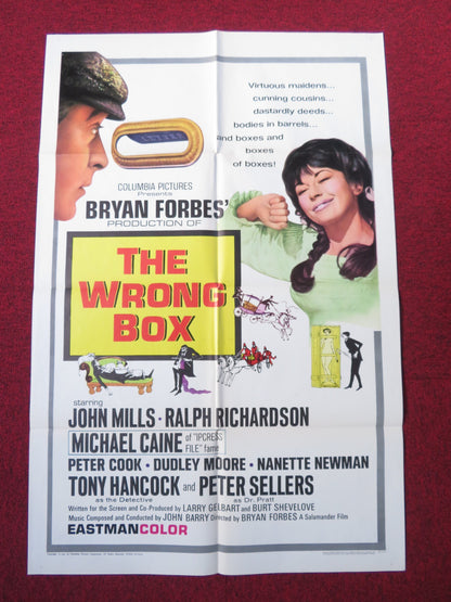 THE WRONG BOX FOLDED US ONE SHEET POSTER MICHAEL CAINE JOHN MILLS 1966