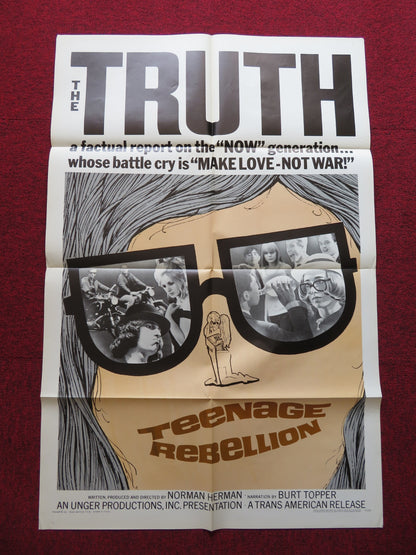 TEENAGE REBELLION FOLDED US ONE SHEET POSTER BURT TOPPER NORMAN HERMAN 1967