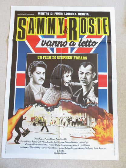 SAMMY AND ROSIE GET LAID  ITALIAN 2 FOGLIO POSTER SHASHI KAPOOR F. BARBER 1987