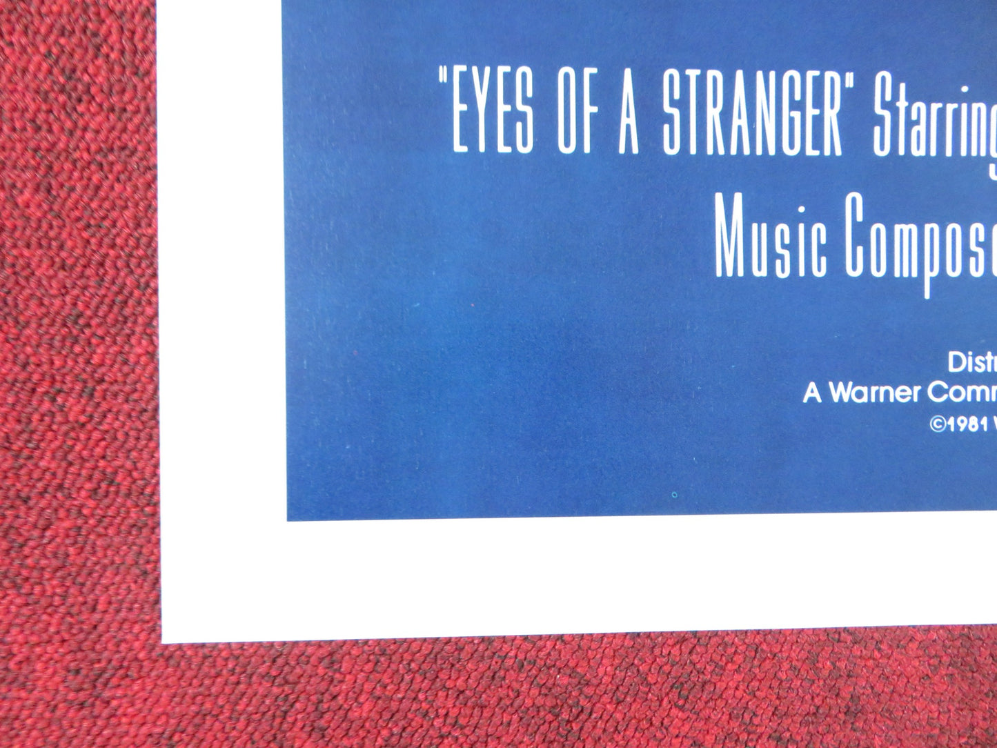 EYES OF A STRANGER FOLDED US ONE SHEET POSTER JENNIFER JASON LEIGH L. TEWES 1981