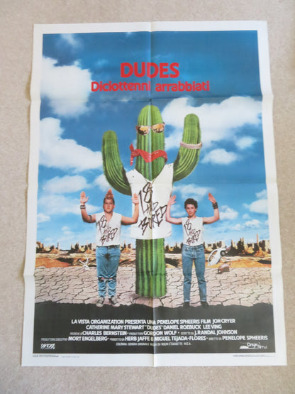 DUDES ITALIAN 2 FOGLIO POSTER JON CRYER FLEA 1987