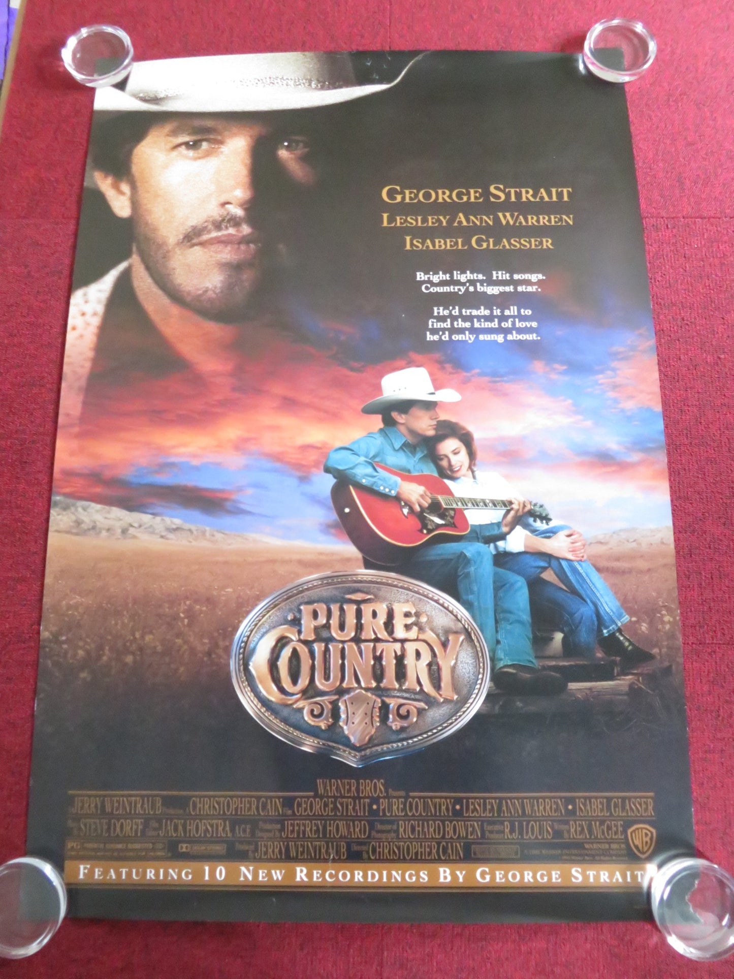 PURE COUNTRY US ONE SHEET ROLLED POSTER GEORGE STRAIT LESLEY ANN WARREN 1992