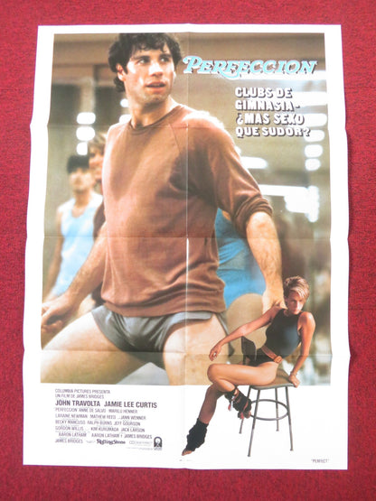 PERFECT FOLDED ARGENTINIAN ONE SHEET POSTER JOHN TRAVOLTA JAMIE LEE CURTIS 1985