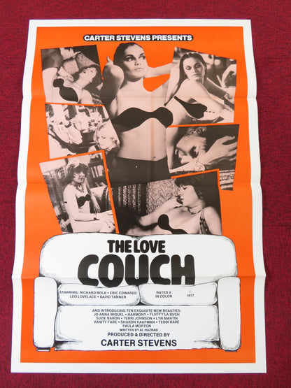 THE LOVE COUCH US TRI FOLDED ONE SHEET ROLLED POSTER BETH ANNA HARMONY 1978