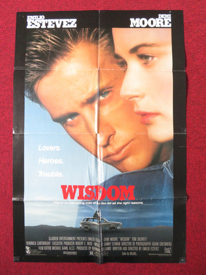 WISDOM FOLDED US ONE SHEET POSTER EMILIO ESTEVEZ DEMI MOORE 1986