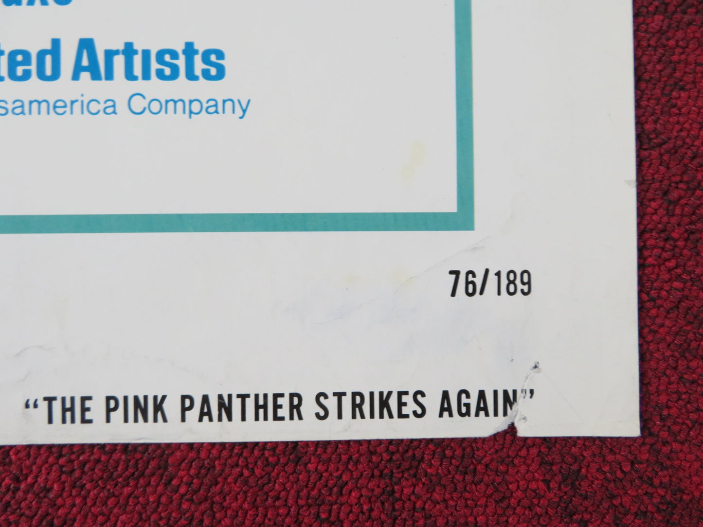 THE PINK PANTHER STRIKES AGAIN FOLDED US ONE SHEET POSTER PETER SELLERS 1976