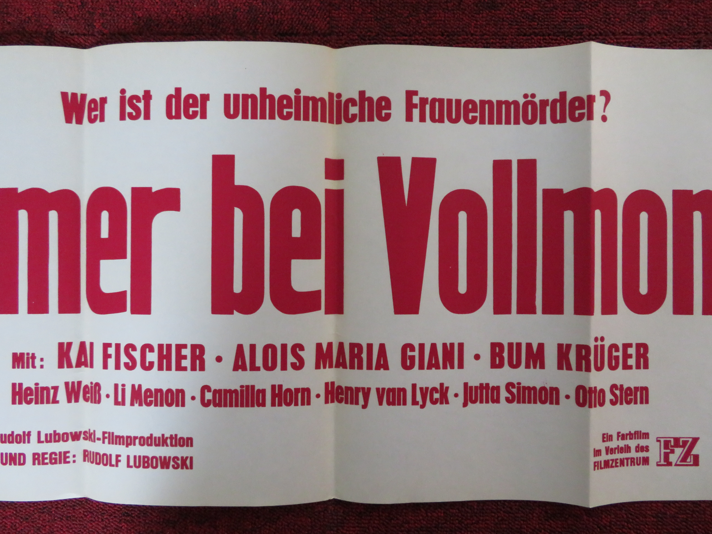 IMMER BEI VOLLMOND GERMAN POSTER KAI FISCHER ALOIS MARIA GIANI 1970