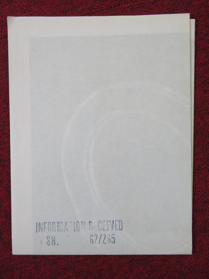 INFORMATION RECEIVED FOLDED US ONE SHEET POSTER S.SESSELMANN WILLIAM SYLVES 1962