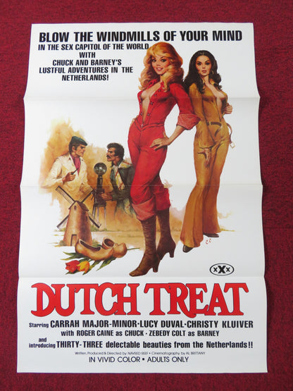 DUTCH TREAT US TRI FOLDED ONE SHEET ROLLED POSTER ROGER CAINE 1977