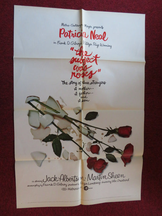 THE SUBJECT WAS ROSES FOLDED US ONE SHEET POSTER PATRICIA NEAL MARTIN SHEEN 1968