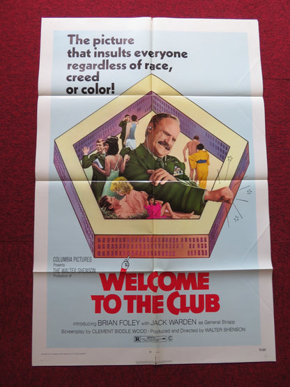 WELCOME TO THE CLUB FOLDED US ONE SHEET POSTER BRIAN FOLEY JACK WARDEN 1971