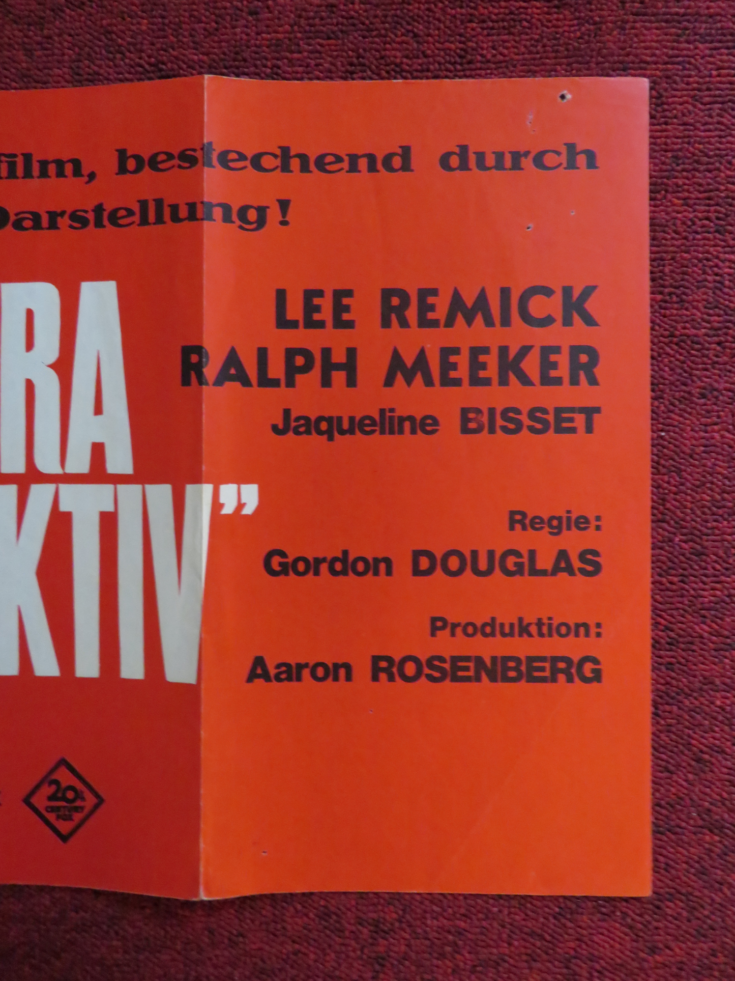 THE DETECTIVE GERMAN POSTER FRANK SINATRA LEE REMICK 1968