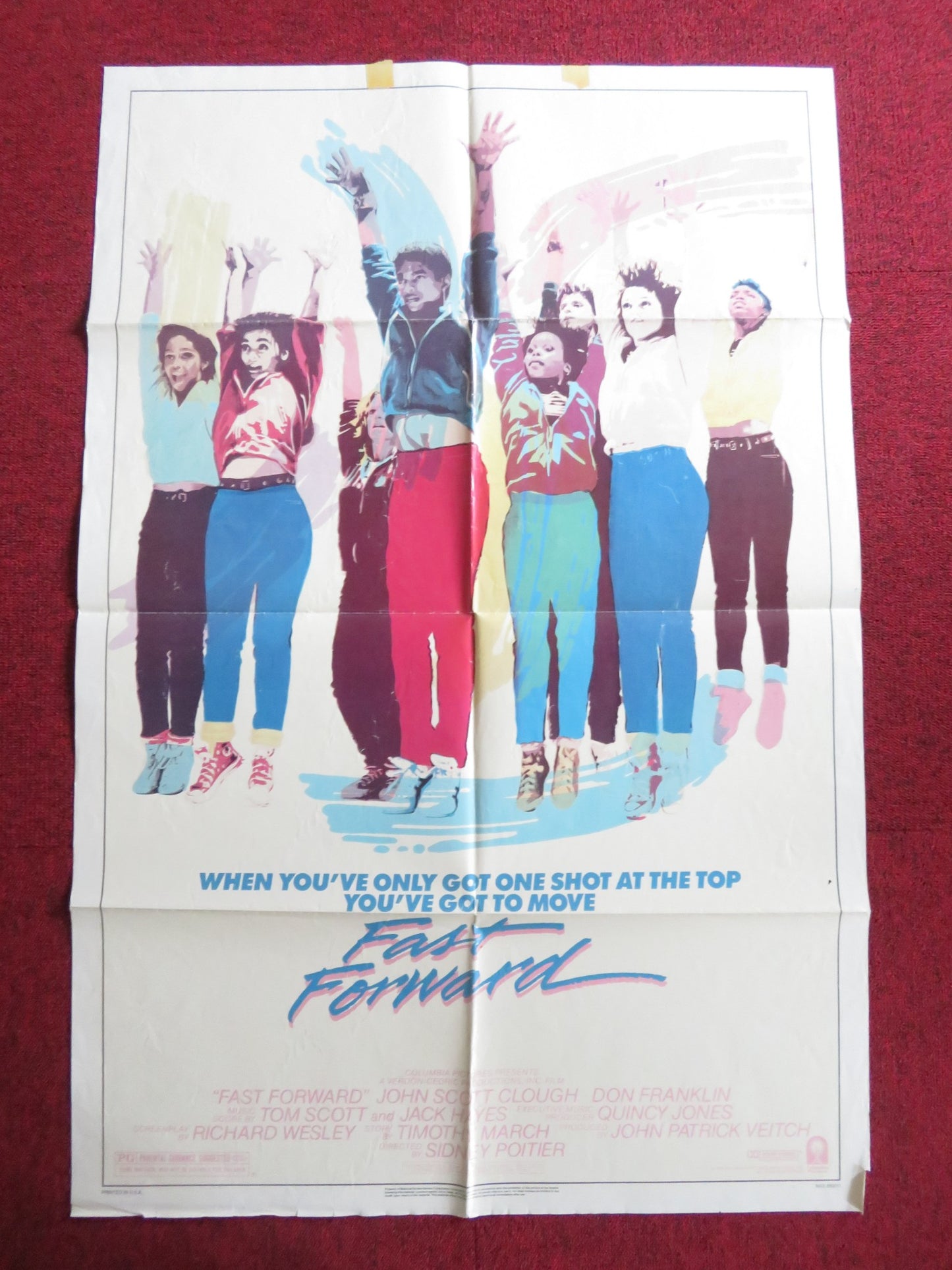 FAST FORWARD-B FOLDED US ONE SHEET POSTER JOHN SCOTT CLOUGH DON FRANKLIN 1985