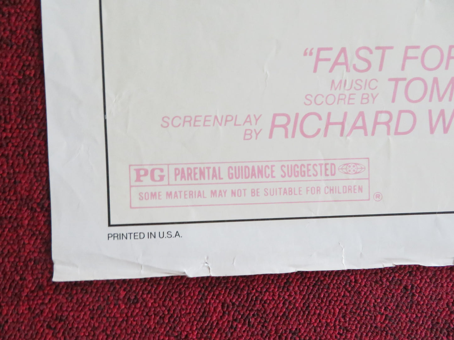 FAST FORWARD-B FOLDED US ONE SHEET POSTER JOHN SCOTT CLOUGH DON FRANKLIN 1985