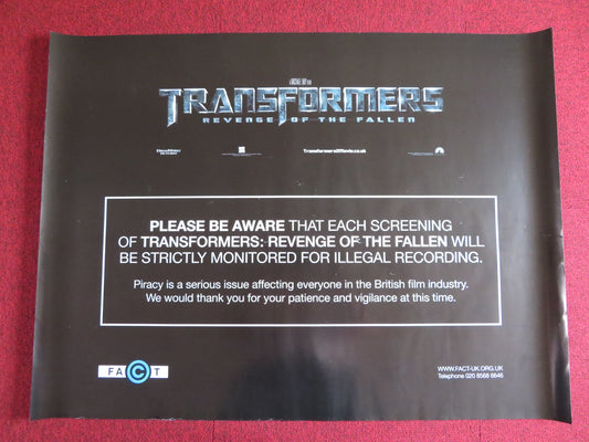 TRANSFORMERS REVENGE OF THE FALLEN UK QUAD (30"x 40") ROLLED POSTER LABEOUF 2009