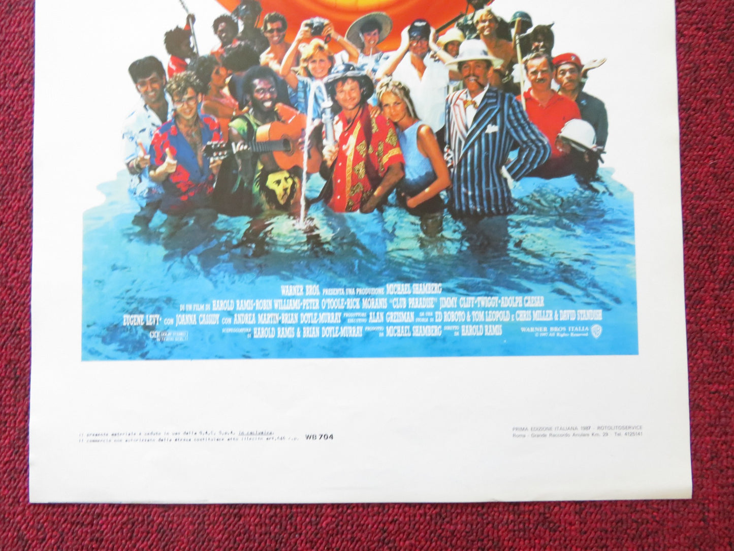 CLUB PARADISE ITALIAN LOCANDINA POSTER ROBIN WILLIAMS PETER O'TOOLE 1987