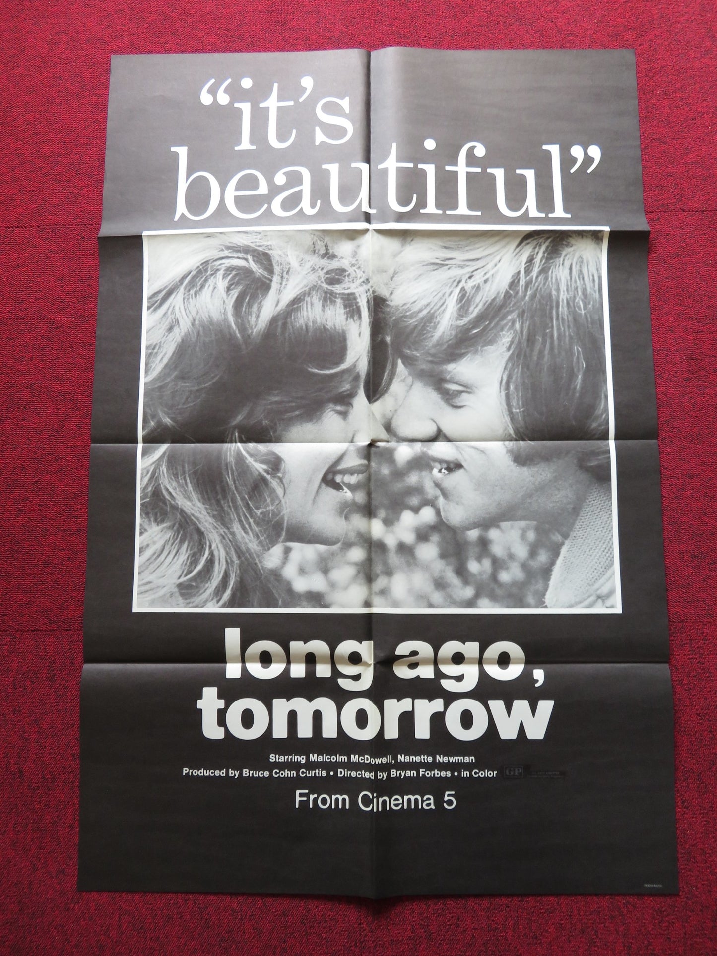 LONG AGO, TOMORROW FOLDED US ONE SHEET POSTER MALCOLM MCDOWELL N. NEWMAN 1972