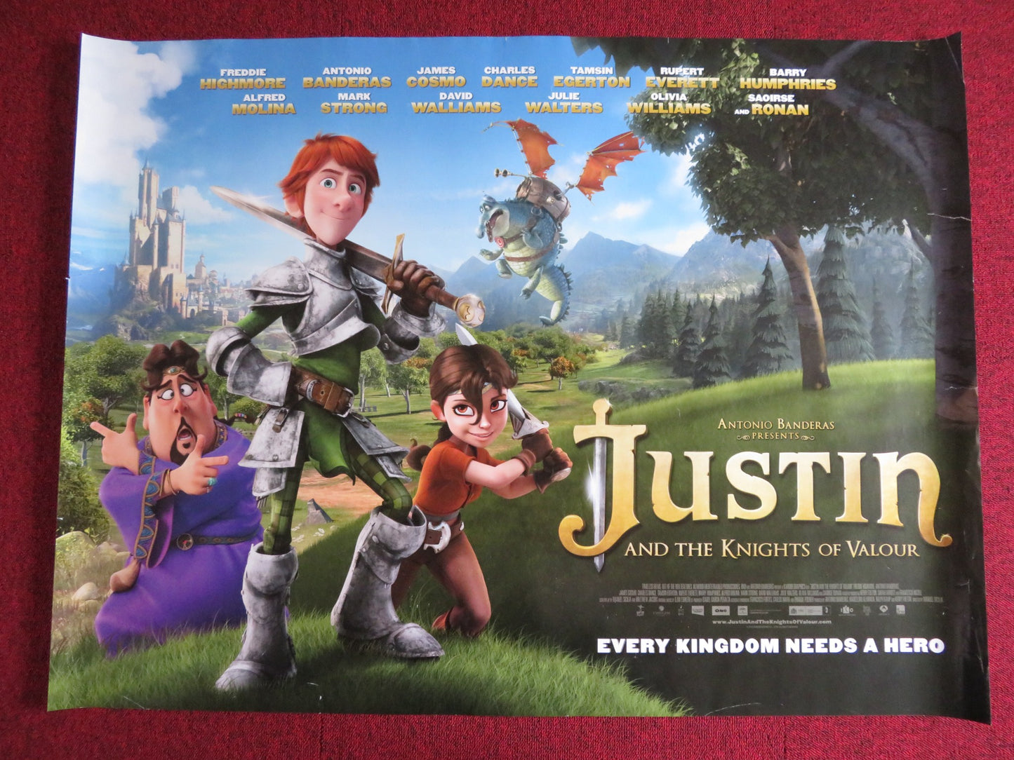 JUSTIN AND THE KNIGHTS OF VALOUR UK QUAD (30"x 40") ROLLED POSTER BANDERAS 2013