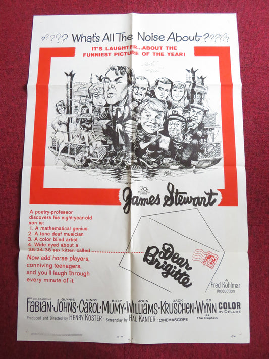 DEAR BRIGITTE FOLDED US ONE SHEET POSTER JAMES STEWART GLYNIS JOHNS 1965