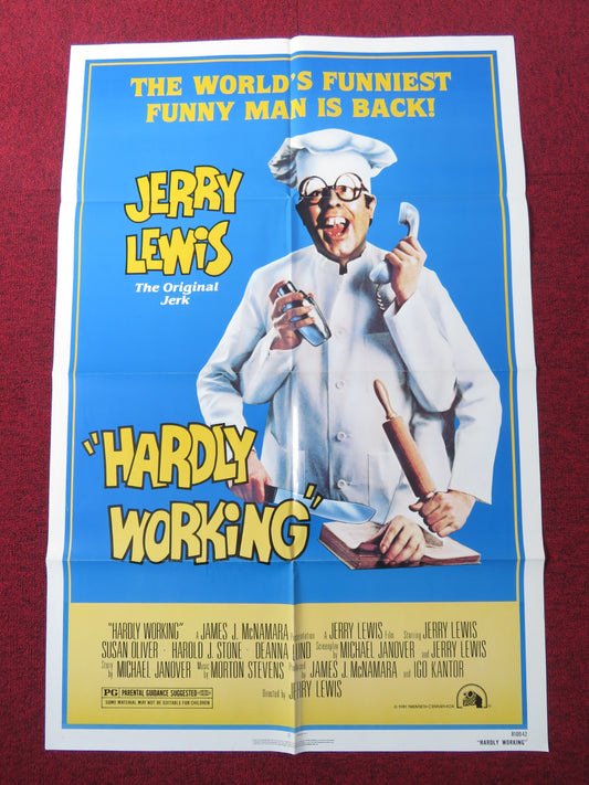 HARDLY WORKING FOLDED US ONE SHEET POSTER JERRY LEWIS SUSAN OLIVER 1981