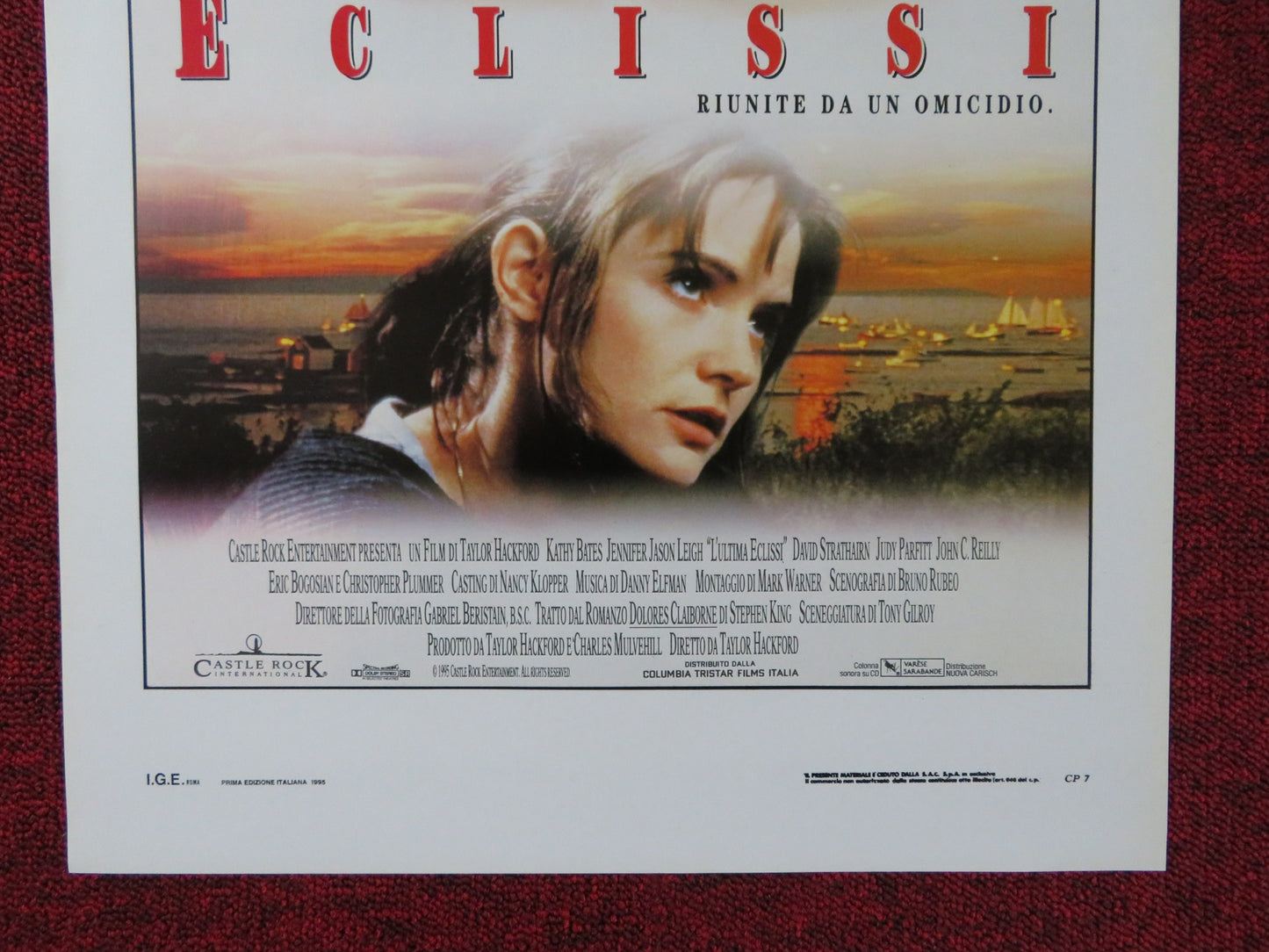 DOLORE CLAIBORNE ITALIAN LOCANDINA POSTER KATHY BATES JENNIFER JASON LEE 1995