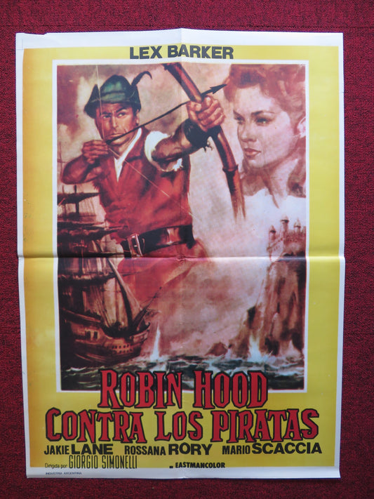 ROBIN HOOD AND THE PIRATES ARGENTINIAN POSTER LEX BARKER JOCEYLN LANE 1960